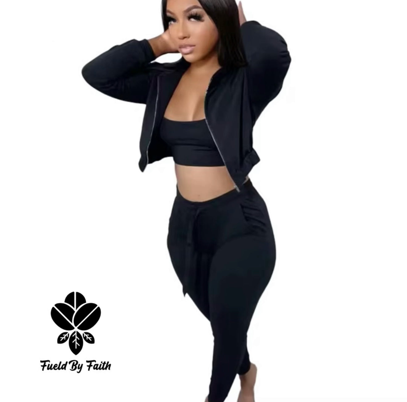 Women's Crop Fleece 3-Piece Set